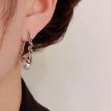 French Temperament Wave Pearl Ear Buckle Earrings
