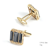 French Square Crystal Cufflinks Men's Business Dress Shirt Wedding Accessory