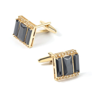 French Square Crystal Cufflinks Men's Business Dress Shirt Wedding Accessory