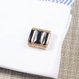 French Square Crystal Cufflinks Men's Business Dress Shirt Wedding Accessory
