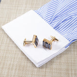 French Square Crystal Cufflinks Men's Business Dress Shirt Wedding Accessory