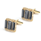 French Square Crystal Cufflinks Men's Business Dress Shirt Wedding Accessory