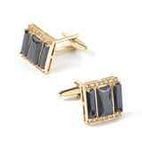 French Square Crystal Cufflinks Men's Business Dress Shirt Wedding Accessory