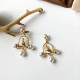 French Statement Palace Bird In Cage Clip on Earrings Vintage Baroque Pearl