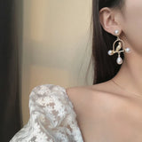 French Statement Palace Bird In Cage Clip on Earrings Vintage Baroque Pearl