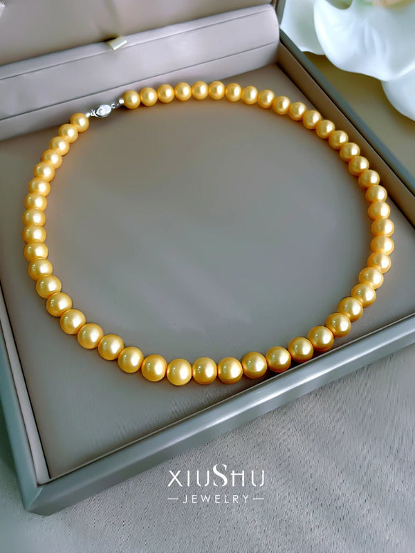 French Vintage Fritillaria Pearl Collar Chain Necklace