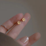 French Rose Flower Stud Earrings Sweet Romantic Piercing Jewelry