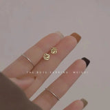 French Rose Flower Stud Earrings Sweet Romantic Piercing Jewelry
