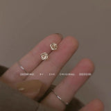 French Rose Flower Stud Earrings Sweet Romantic Piercing Jewelry