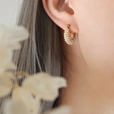 French Style Baroque Pearl U-Shape Hoop Earring