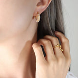 French Style Baroque Pearl U-Shape Hoop Earring