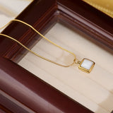 French Style Vintage Rhinestone Necklace 14K Real Waterproof High Clavicle Chain