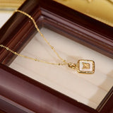 French Style Vintage Rhinestone Necklace 14K Real Waterproof High Clavicle Chain
