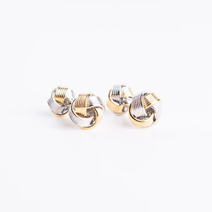 French Style Double Knot Cufflinks Metal Cuff Buttons Business Wedding Man Gift