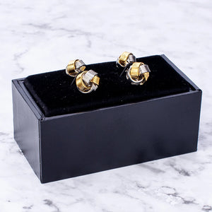 French Style Double Knot Cufflinks Metal Cuff Buttons Business Wedding Man Gift