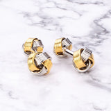 French Style Double Knot Cufflinks Metal Cuff Buttons Business Wedding Man Gift