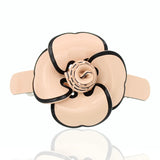 French Cellulose Acetate Hair Barrette Clip - Camellia Flower Accessory