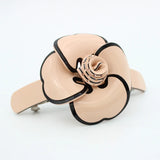 French Cellulose Acetate Hair Barrette Clip - Camellia Flower Accessory