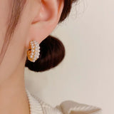 French Temperament Pearl C Earrings