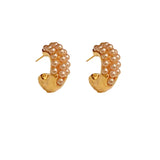 French Temperament Pearl C Earrings