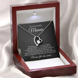 French To My Amazing Mom Heart Chain Necklace Women Girl Pendant Jewelry