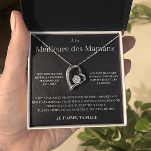 To My Mom Gift Necklace From Daughter Love Heart Pendant Women Birthday Silver