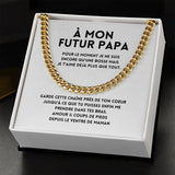 Collier cha&icirc;ne cubaine en acier inoxydable pour papa