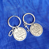 French To My Son Daughter I Love You Forever Inspirational Gift Keychain