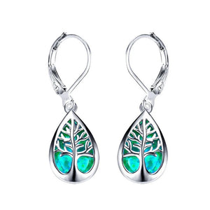 French Tree of Life Drop Earrings Jewelry Gift for Women
