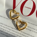 French Brass 18K Love Heart Earrings High-End Jewelry