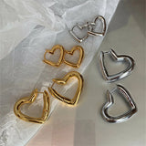 French Brass 18K Love Heart Earrings High-End Jewelry