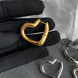 French Brass 18K Love Heart Earrings High-End Jewelry