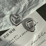 French Brass 18K Love Heart Earrings High-End Jewelry