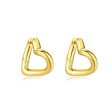 French Brass 18K Love Heart Earrings High-End Jewelry