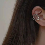 French Ear Clip Silver Metal Geometric Irregular Ear Cuff