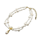 French Vintage Pearl Necklace Water Drop Pendant Choker