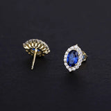 French Vintage Spinel Earrings Sterling Silver Plating