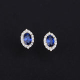 French Vintage Spinel Earrings Sterling Silver Plating