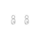 French Vintage Chain Shell Pearl 925 Sterling Silver Earrings