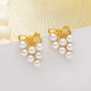 French Vintage Pearl Grape Earrings Studs Women Wedding Party Jewelry Gift