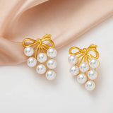 French Vintage Pearl Grape Earrings Studs Women Wedding Party Jewelry Gift