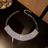 French Vintage Rhinestone Necklaces Bohemian Clavicle Chain Exaggerated Chokers