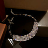 French Vintage Rhinestone Necklaces Bohemian Clavicle Chain Exaggerated Chokers