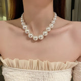 French Vintage Style Baroque Pearl Necklace Women's Collar Chain