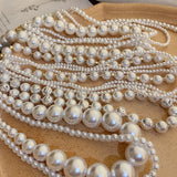 French Vintage Style Baroque Pearl Necklace Women's Collar Chain