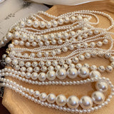 French Vintage Style Baroque Pearl Necklace Women's Collar Chain