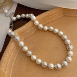 French Vintage Style Baroque Pearl Necklace Women's Collar Chain