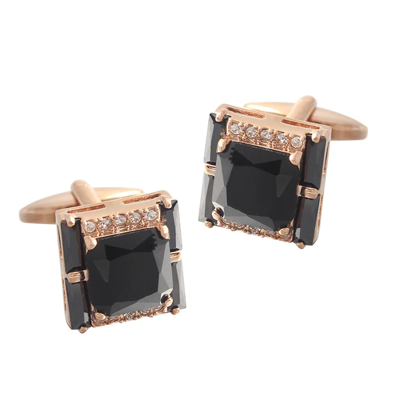 French Crystal Silver Plated Cufflinks
