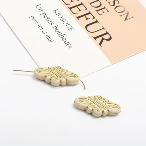 French Diamond Retro Antique Acrylic Beads DIY Earrings Stud