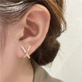 French Style Zircon Pearl Earrings for Women